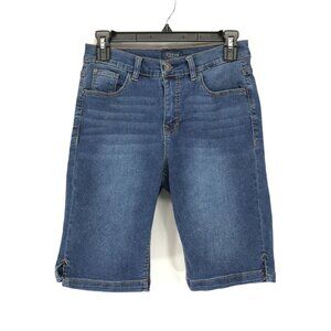 Curve Appeal Mid-Rise Denim Bermuda Shorts Women's Size 2 / 26 Stretch Casual